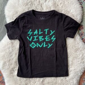 Kinship Originals boys t-shirt black teal surfer beach vibes short sleeve tee 4T